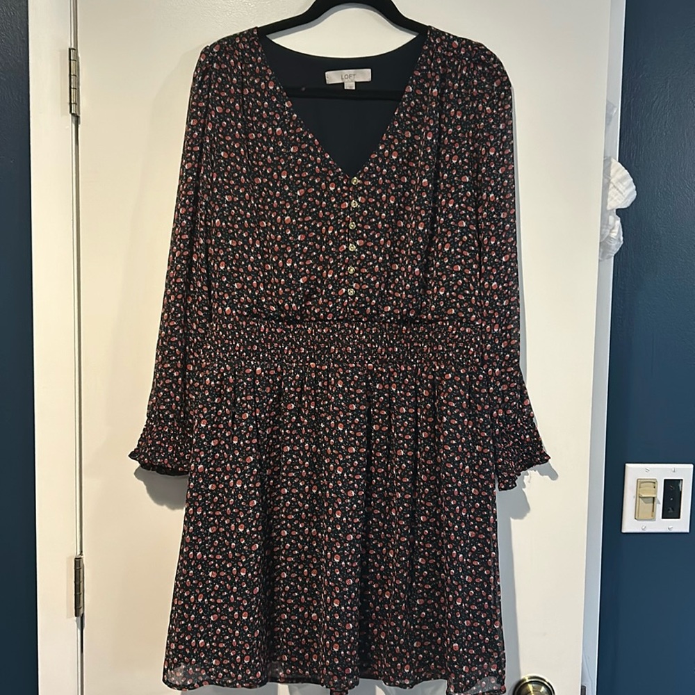 Ladybug print chiffon mini dress